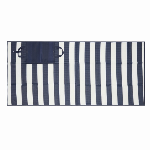 Maritime Strandmatte Marina - Blau / Weiß