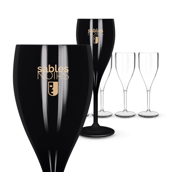 FLUTE A CHAMPAGNE EN PLASTIQUE REUTILISABLE TRITAN® 16 cl RAS BORD - Blanc opaque