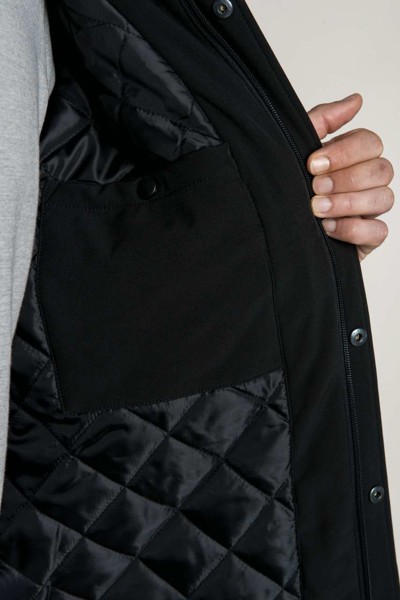 Men's Hooded Softshell Lined Parka - Titanium / XL