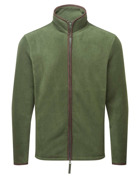 Men's 'Artisan' Fleece Jacket - Moss Green / Brown / XL