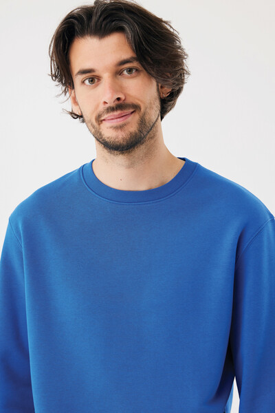 Sweater à col rond en coton recyclé IQONIQ Torla - Bleu Royal / XS