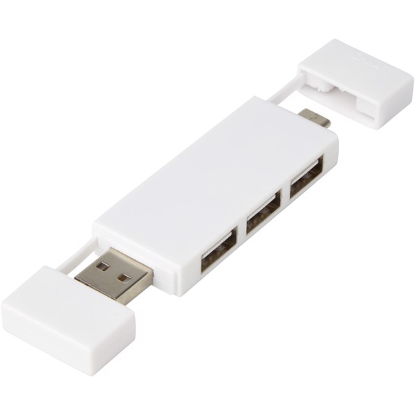Mulan dual USB 2.0 hub - Hvid