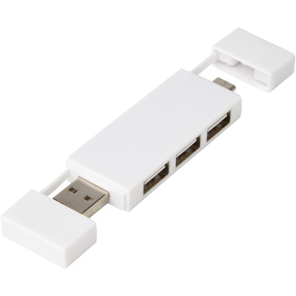 Hub double USB 2.0 Mulan - Blanc