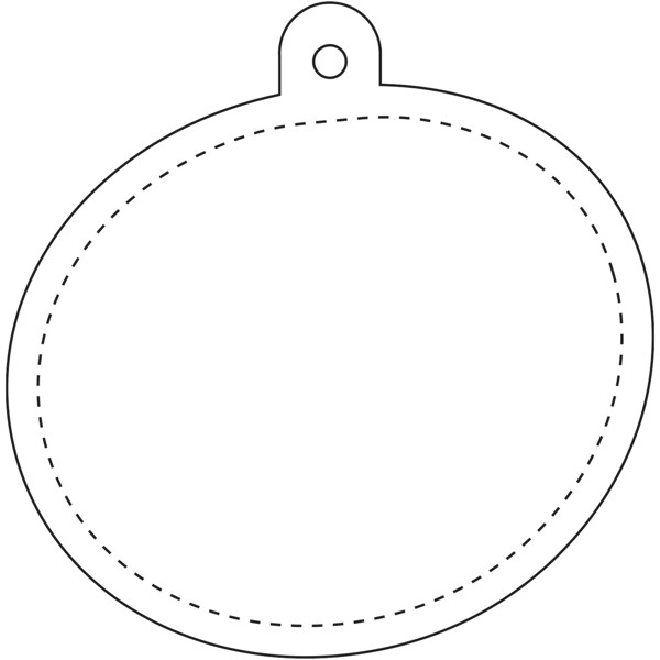 Gancio catarifrangente ovale in PVC con catenella RFX™ - Bianco