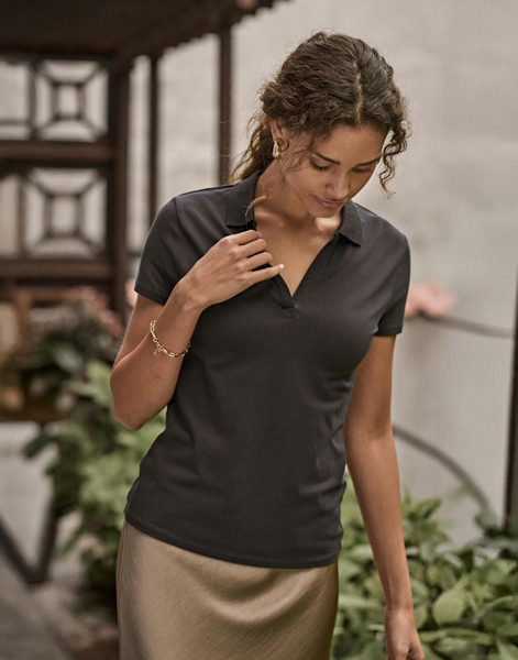 Women's Luxury Stretch V Polo - White / 3XL