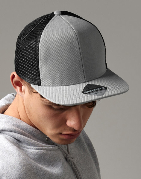 Original Flat Peak 6 Panel Trucker - Grey / Black / ONE SIZE