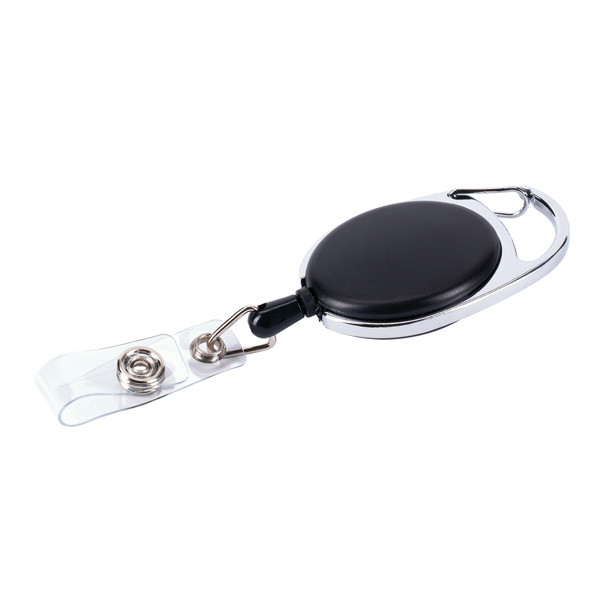 Ski-pass with carabiner - Black