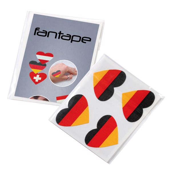 Fantape "Herz", 4Er-Set - Deutschland-Farben