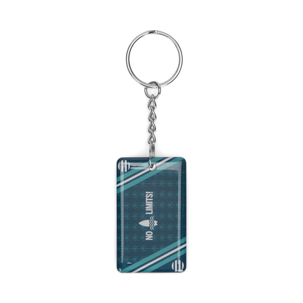 Rectangle Pre-programmed NFC keyring with doming - K1 ring / Individual polybag