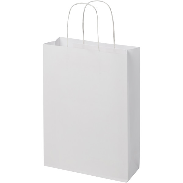 Kraftpapiertasche 120 g/m² mit gedrehten Griffen – mittel - weiss