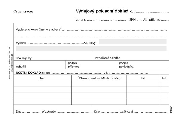 Výdajový Pok.Dok. I Pro Podvoj.Úč. A6