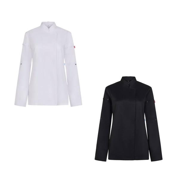 VL THOTH. Women's kitchen jacket (190 g/m²) made from cotton (35%) and recycled polyester (65%) - White / M