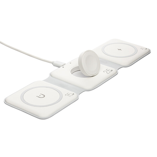 3-en-1 Chargeur sans fil rapide PORTANOVA - blanc / 15 Watt