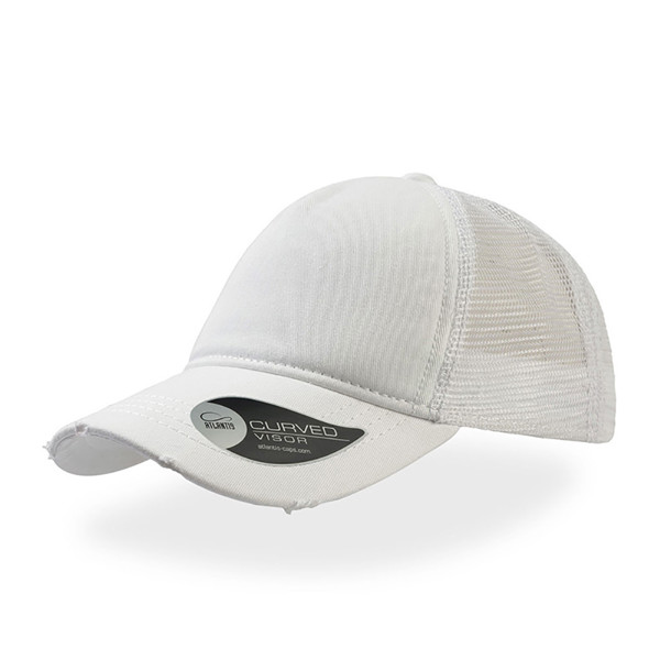 Boné Rapper Destroyed , 100% Algodão - Branco