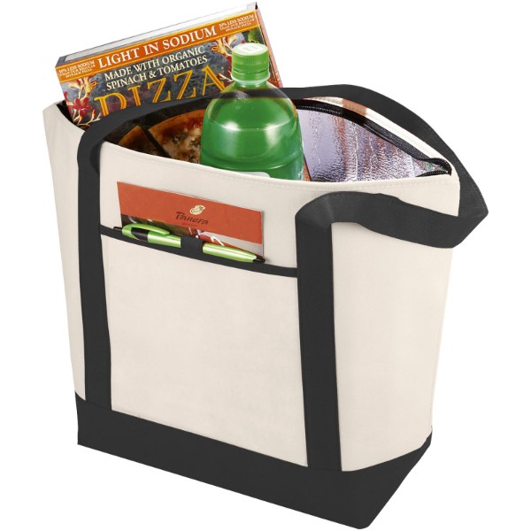 Lighthouse non-woven cooler tote 21L - Natural / Solid Black