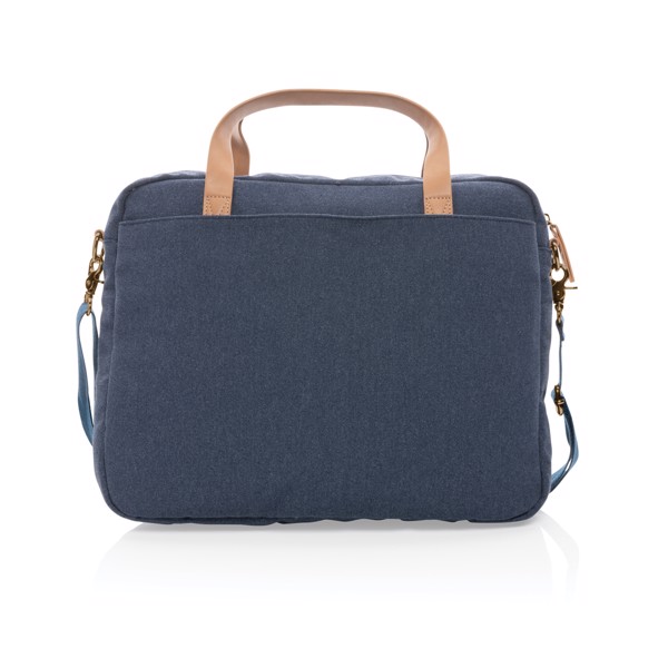 Impact AWARE™ 16 oz. recycled canvas laptop bag - Blue