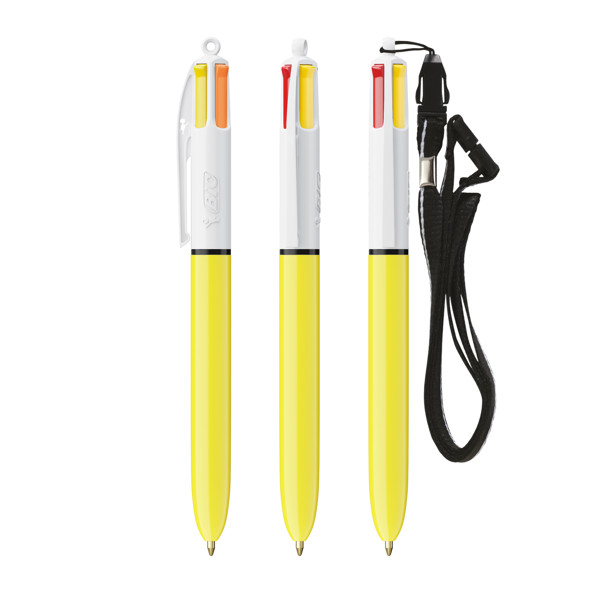 BIC® 4 Colours® Sun with lanyard ballpen