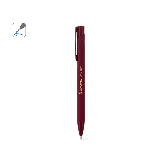 CLINT. Recycled aluminium (100% rAL) ballpoint pen with rubber finish - White