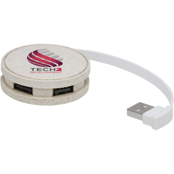 Concentrateur USB Kenzu en paille de blé