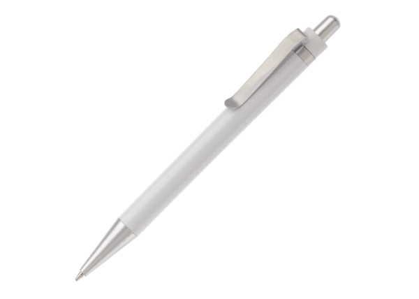Ball pen Antarctica metal clip - White
