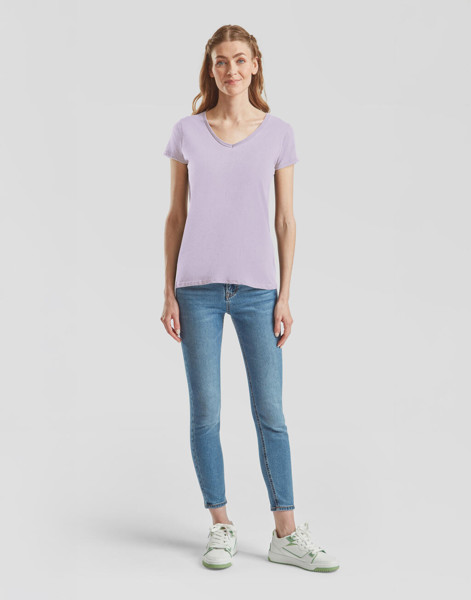Ladies' Iconic 150 V Neck T - Powder Rose / XS