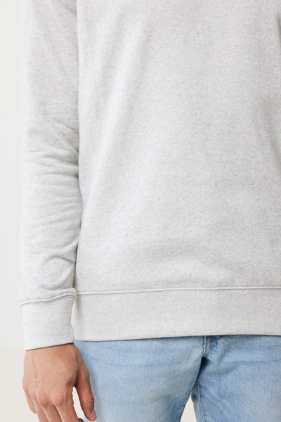 Pull à col rond en coton recyclé non teinté Iqoniq Denali - Heather Grey / M