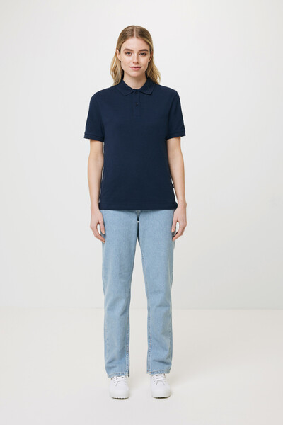 Polo en coton piqué et recyclé Iqoniq Yosemite - Bleu Marine / L