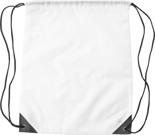 RPET polyester (190T) drawstring backpack - White