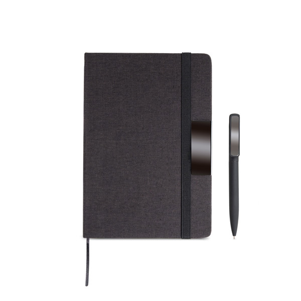 Conjunto Bloco A5 Em Rpet E Esferográfica - Preto