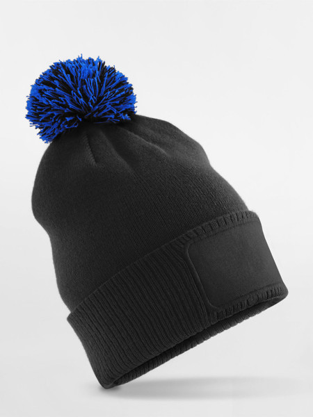 Kids Snowstar Patch Beanie - Black / Bright Royal