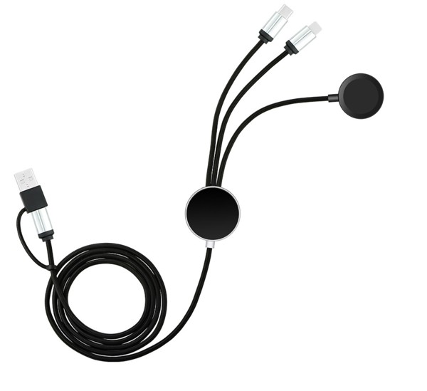 USB charging cable with watch charger 6in1 UC071 - BLACK