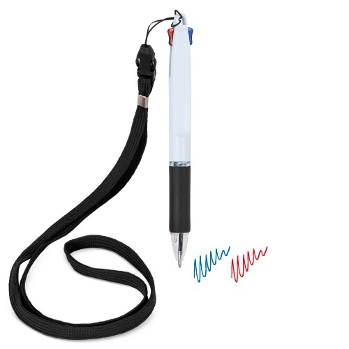 CANETA 2 CORES COM LANYARD “BISSKAR” -