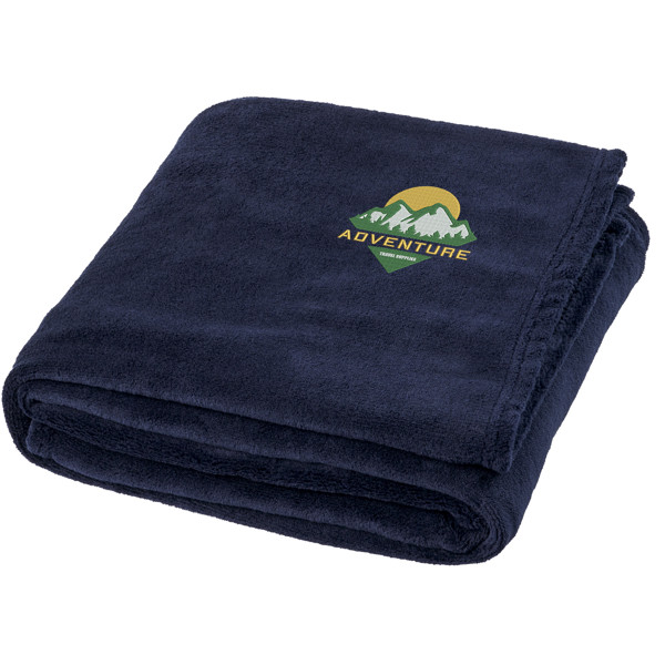 Bay extra soft coral fleece plaid blanket - Dark Blue