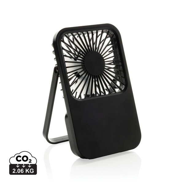 Aervina RCS nabíjateľný stolový ventilátor z rec. plastu - Čierna
