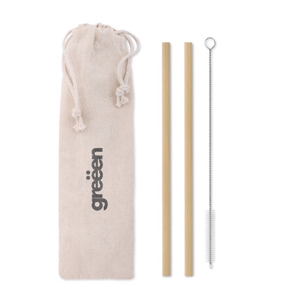 Natural Straw bamboo straws set 190 mm, reusable