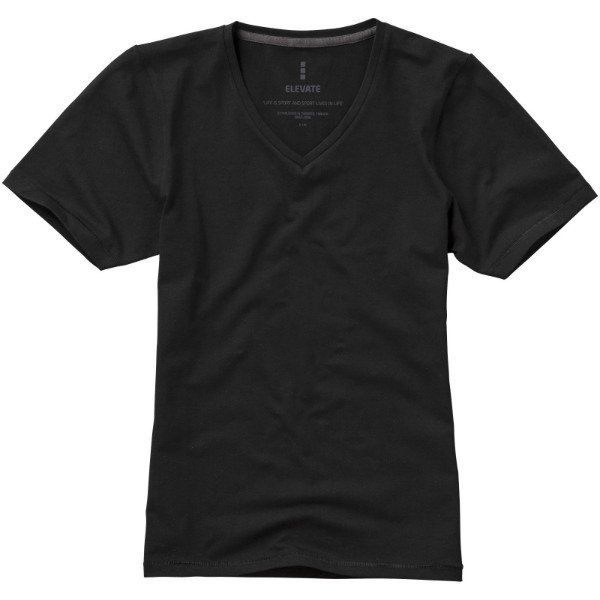 Kawartha short sleeve women's GOTS organic V-neck t-shirt - Solid Black / S