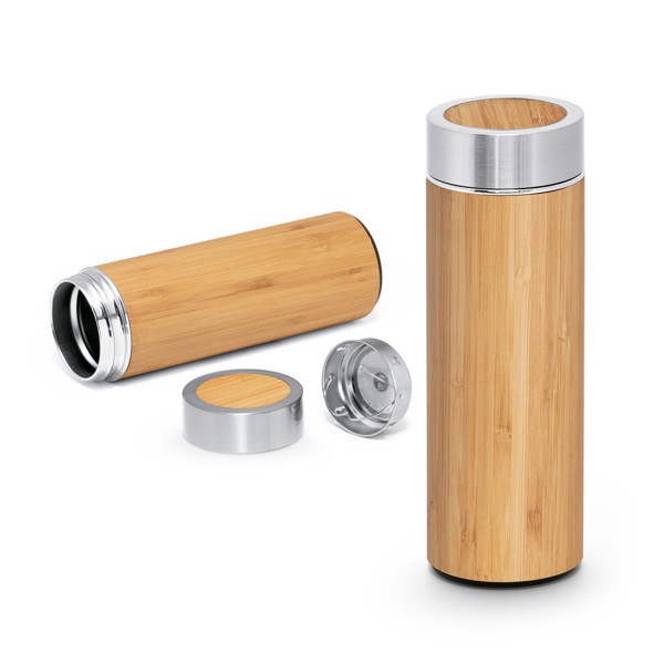 NATUREL. Bambusová a nerezová (90% recyklace) termoska 430 ml