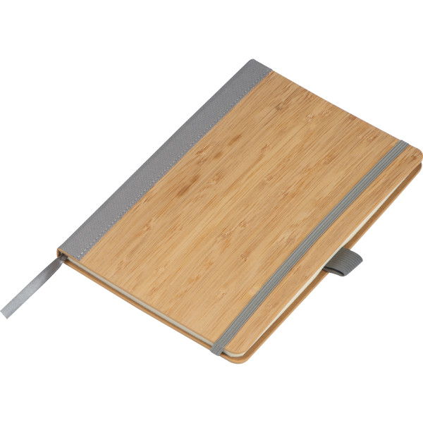 Bamboo notebook TEOFILO - Silvergrey
