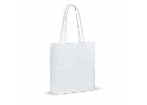 Recycled cotton bag with gusset 140g/m² 38x10x42cm - White