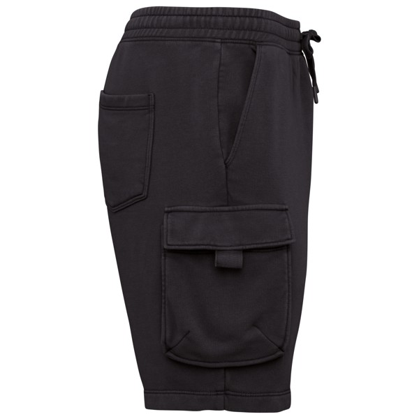 Men’S French Terry Washed  Effect Cargo Shorts - Washed Black / L