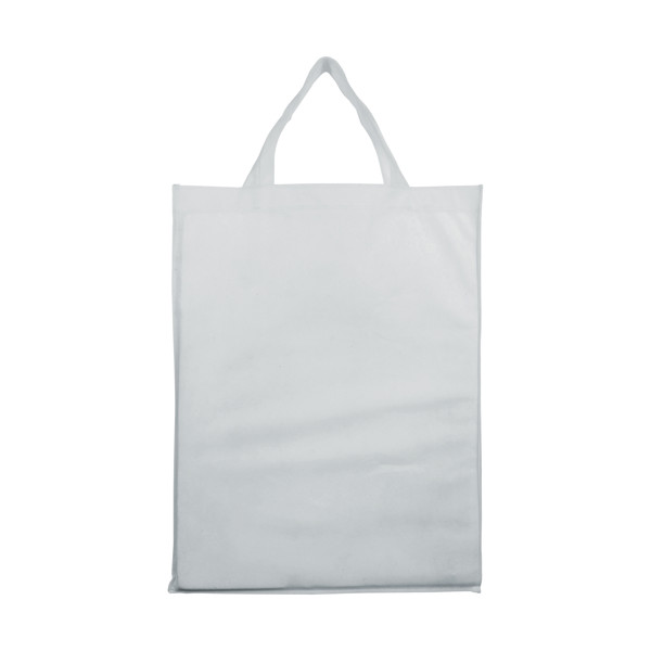 80 G/M2 Non-Woven Fabric Foldable Shopping Bag With Gusset And Short Handles - White