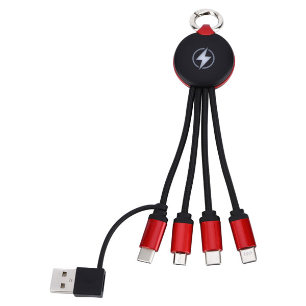 Nabíjecí USB kabel LED 6v1 UC060 - BLACK