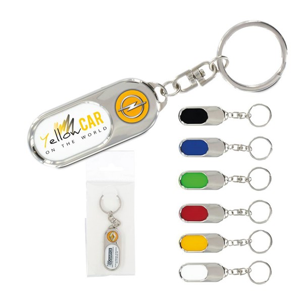 METAL KEY-RING + PLASTIC INSERT - Blanc / 