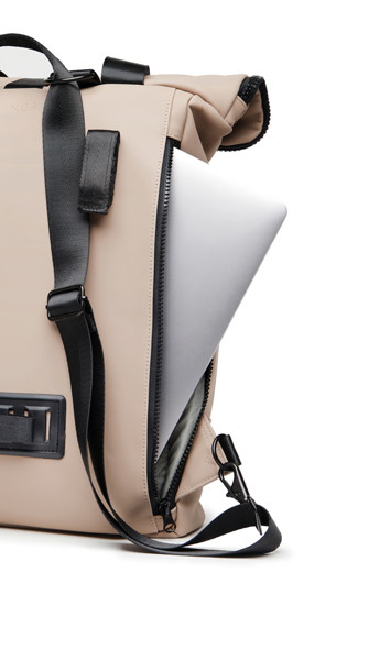 Vinga Baltimore bike bag, 17 inch laptop pocket - Greige