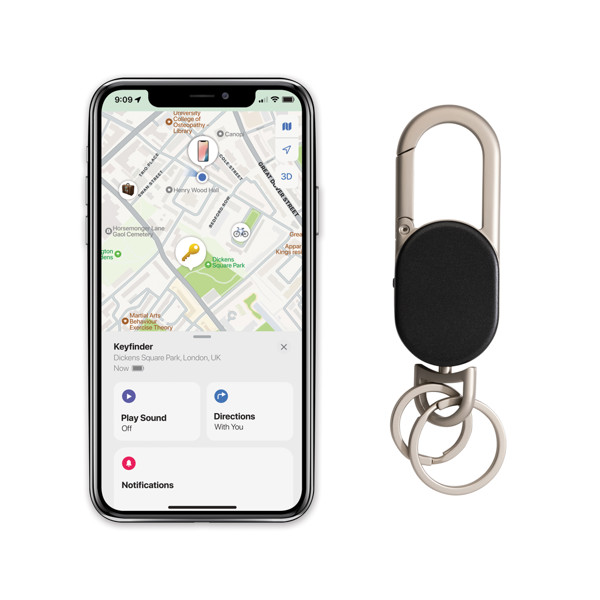 Keyfinder keychain with worldwide locating and USB C