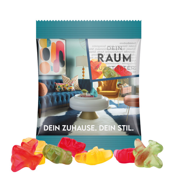 Minitüte,10 g, recyclingfähiges Papier weiß, Trolli Fruchtgummi Flugzeuge | Trolli Fruchtgummi Flugzeuge, 10 g
