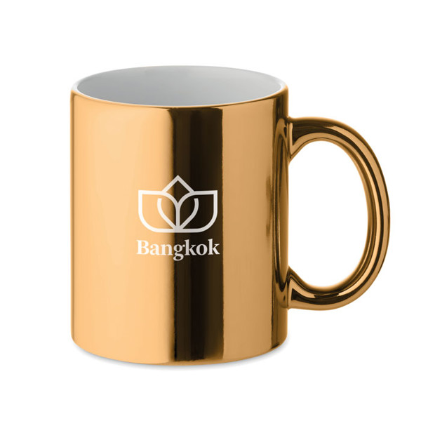 Ceramic mug metallic 300 ml Holly - Gold