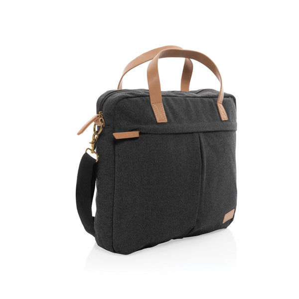 Impact AWARE™ 16 oz. recycled canvas laptop bag - Black