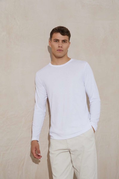 Long Sleeve Tri-Blend T - Solid White / M