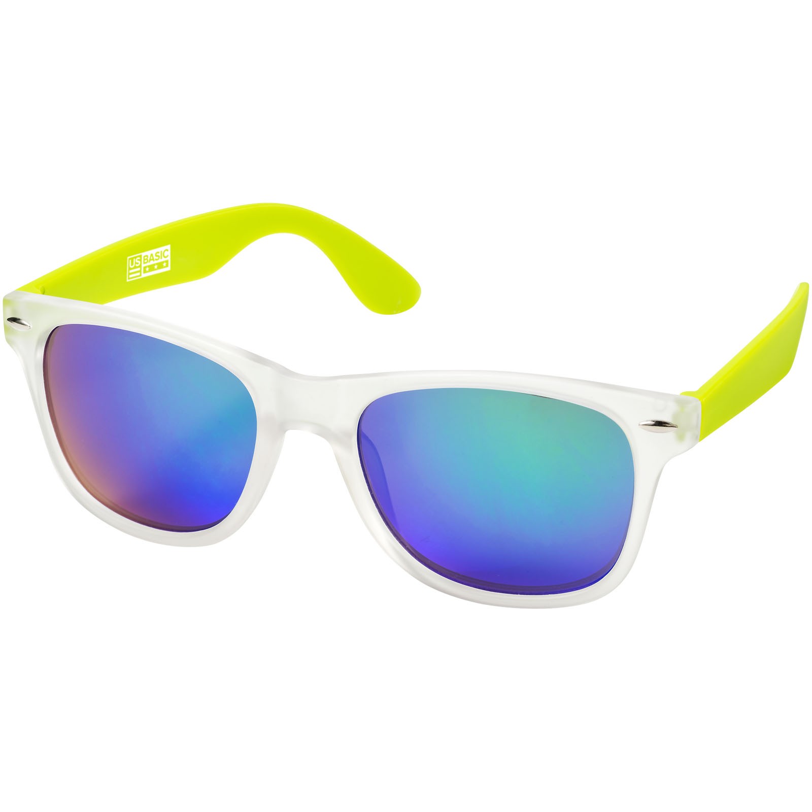 Sluneční brýle California s exkluzivním designem - Limetka / Průhledná